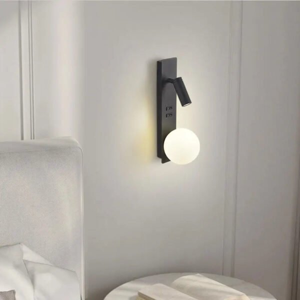 Modern minimalist internet celebrity creative moon atmosphere lamp wall lamp bedroom LED bedside reading wall lamp creative rota
