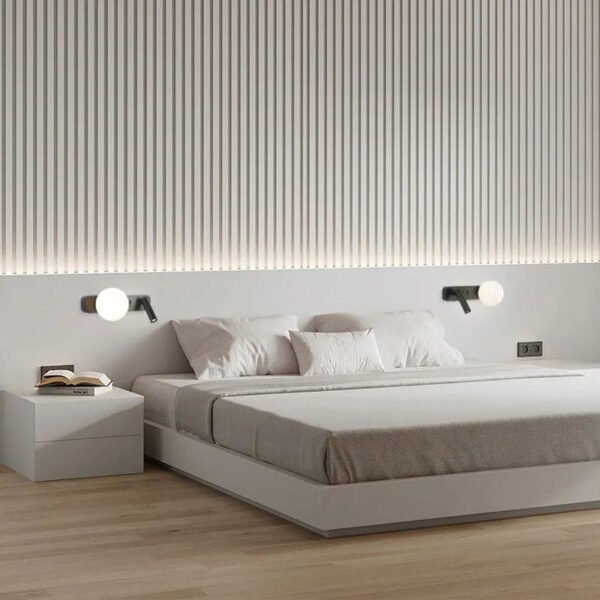 Modern minimalist internet celebrity creative moon atmosphere lamp wall lamp bedroom LED bedside reading wall lamp creative rota