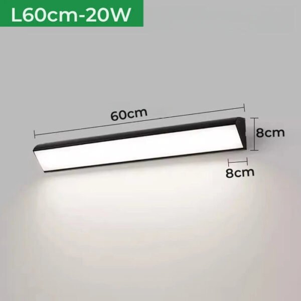 Motion Sensor LED Outdoor Wall Lamp IP65 Waterproof Long Strip Corner Garden Sconce Front Door Porch Home Exterior Wall Lighting