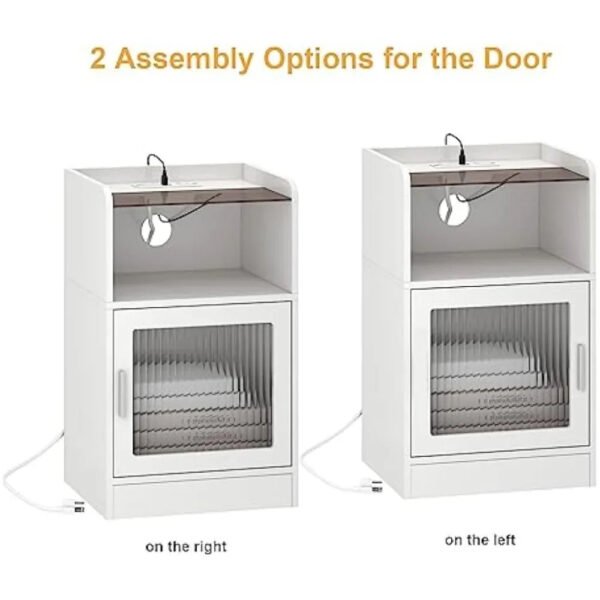 Nightstand-with-Power-Outlet-and-LED-Light-Side-End-Table-with-Storage-Cabinet-Modern-Bedside-Table_da0b4b25-74d6-4901-a225-00f0e16ba85c.jpg Nightstand with Power Outlet and LED Light, Side End Table with Storage Cabinet, Modern Bedside Table for Bedroom, Living Room