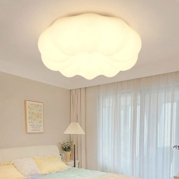 Pumpkin Style LED Ceiling Light Fixture 11/17inch Round Flush Mount Ceiling Lamp Dimmable Pumpkin Decor Chandelier