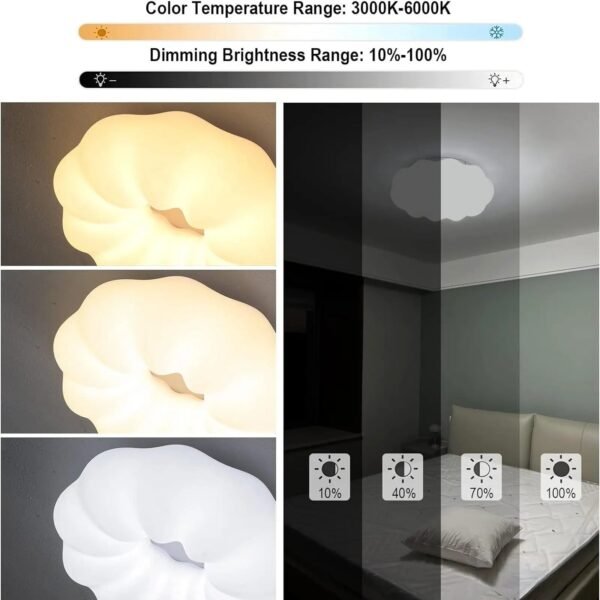 Pumpkin Style LED Ceiling Light Fixture 11/17inch Round Flush Mount Ceiling Lamp Dimmable Pumpkin Decor Chandelier