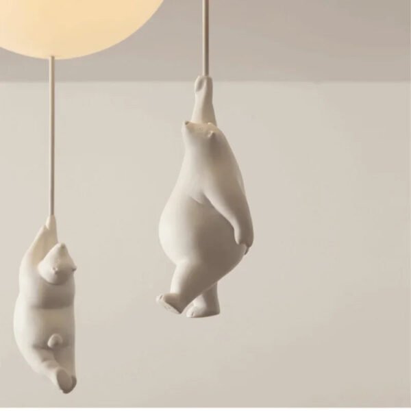 Nordic Bear Pendant Lamp Children's Room Bedroom Restaurant Kitchen Led Light Chandelier Home Decoration Lighting Fixture Modern