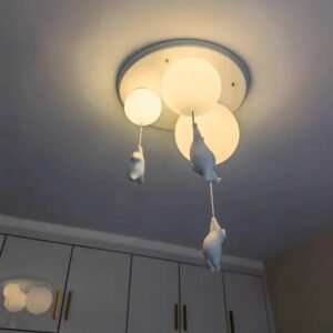 Nordic Bear Pendant Lamp Children's Room Bedroom Restaurant Kitchen Led Light Chandelier Home Decoration Lighting Fixture Modern