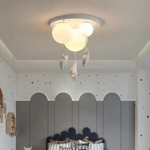 Nordic Bear Pendant Lamp Children's Room Bedroom Restaurant Kitchen Led Light Chandelier Home Decoration Lighting Fixture Modern