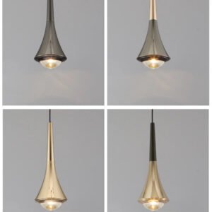 Nordic LED Pendant Light Home Decor Hanging Chandeliers Fixtures Black/Gold Water Drop Lamp Bedroom Bedside Restaurant Lighting