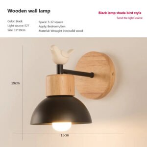 Nordic LED Wall Lamp Wood Iron Lighting Fixture Guest Room Balcony Staircase Wall Sconce Bedroom Bedside Room Decor Illumination