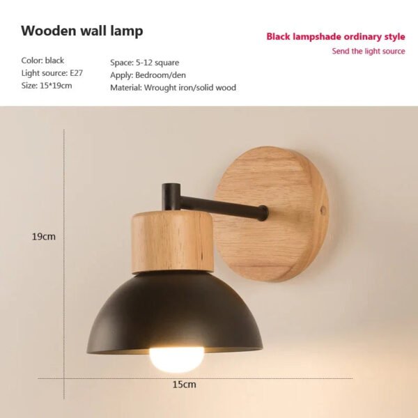 Nordic LED Wall Lamp Wood Iron Lighting Fixture Guest Room Balcony Staircase Wall Sconce Bedroom Bedside Room Decor Illumination