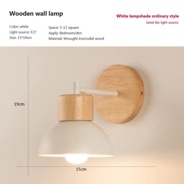 Nordic LED Wall Lamp Wood Iron Lighting Fixture Guest Room Balcony Staircase Wall Sconce Bedroom Bedside Room Decor Illumination