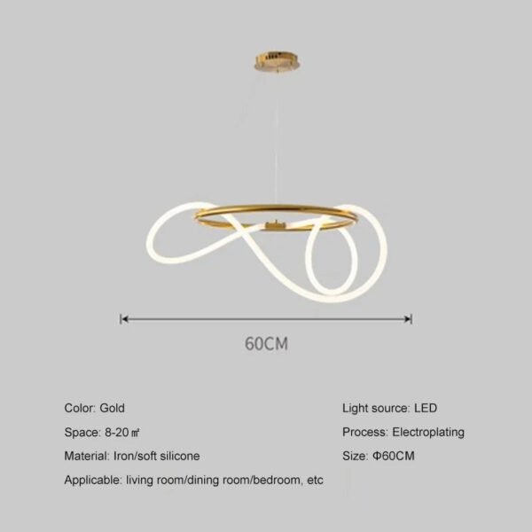 Nordic Luxury Hanging Light Hose LED Pendant Chandelier High Brightness for Living Room Dining Room Bedroom Decor Ornament
