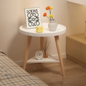 Nordic Modern Bedside Table Double Design Coffee Table Heightened Sidewall Bedroom Furniture Triangular Structure Side Table