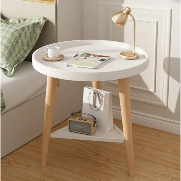 Nordic Modern Bedside Table Double Design Coffee Table Heightened Sidewall Bedroom Furniture Triangular Structure Side Table