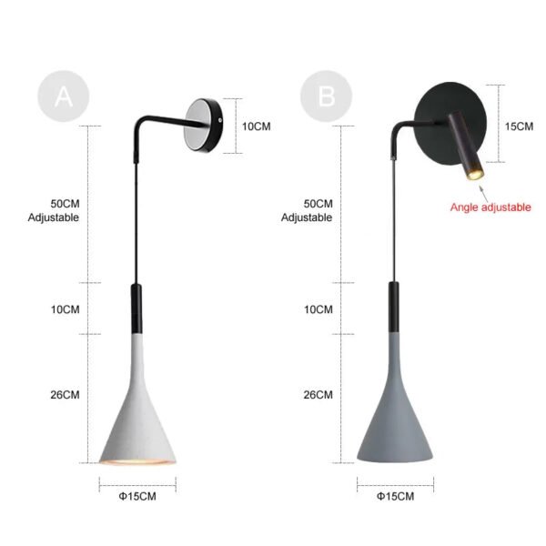 Nordic Modern LED Wall Lamp for Bedroom Home Decor Bedside Read Fixtures E27 Black Grey Stair Aisle Background Wall Lights