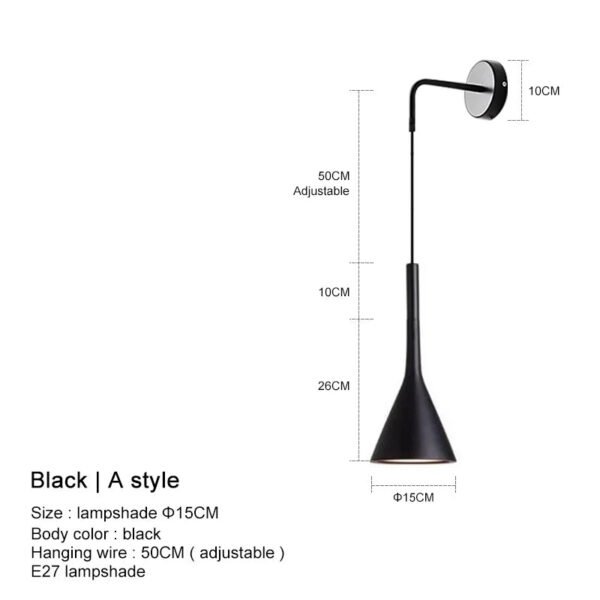 Nordic Modern LED Wall Lamp for Bedroom Home Decor Bedside Read Fixtures E27 Black Grey Stair Aisle Background Wall Lights