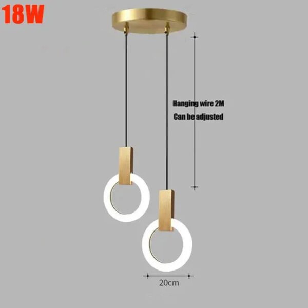 Nordic Simple LED Pendant Light Living Room Stairs Ring Chandelier Creative Dining Room Bedroom LED Ceiling Pendant Lamp