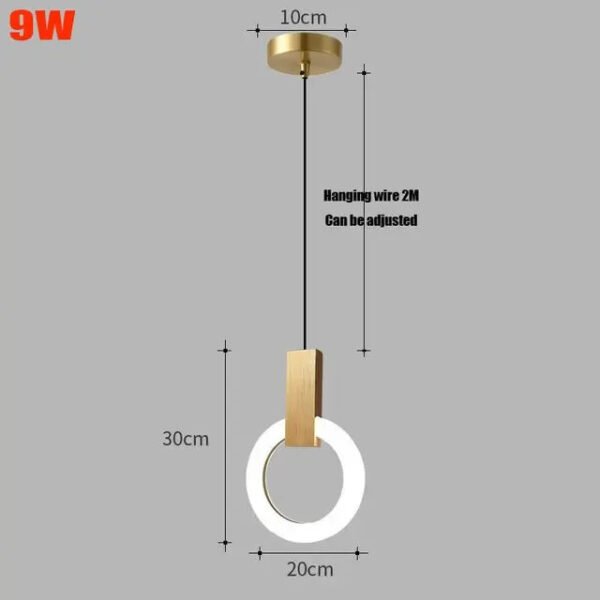 Nordic Simple LED Pendant Light Living Room Stairs Ring Chandelier Creative Dining Room Bedroom LED Ceiling Pendant Lamp