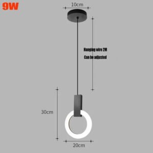 Nordic Simple LED Pendant Light Living Room Stairs Ring Chandelier Creative Dining Room Bedroom LED Ceiling Pendant Lamp
