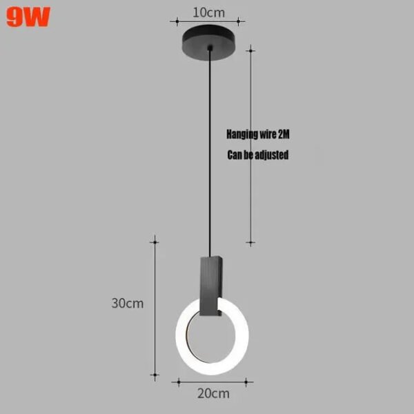 Nordic Simple LED Pendant Light Living Room Stairs Ring Chandelier Creative Dining Room Bedroom LED Ceiling Pendant Lamp