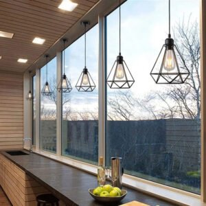 Pendant Lamp Iron Frame Ceiling Lighting For Restaurant Teahouse Chandelier Indoor Wrought Metal Modern Pendant Lights 110-220v