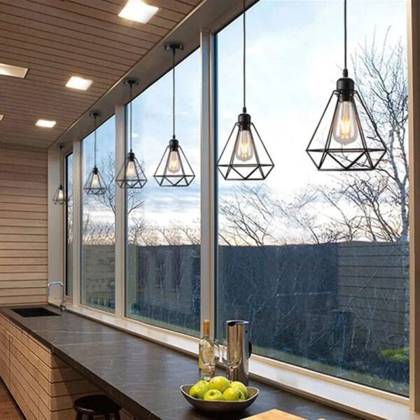 Pendant Lamp Iron Frame Ceiling Lighting For Restaurant Teahouse Chandelier Indoor Wrought Metal Modern Pendant Lights 110-220v