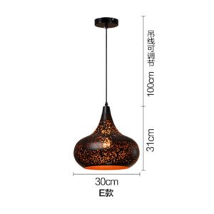 Retro Etched Lampshade Wrought Iron Chandelier Dining Island Living Room Bar Loft Industrial Style LED E27 Lighting Fixture