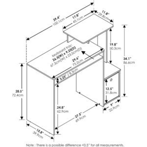 Room Desk to Study White/Black Furniture Econ Multipurpose Home Office Computer Writing Desk Table Pliante Desks Reading Gaming