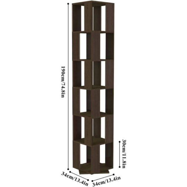 Rotating Bookshelf, 6 Tier Rotating Bookshelf, Floor Rack Simple Bookcase Student Multi-Function Creative Bookshelf