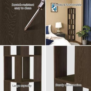 Rotating Bookshelf, 6 Tier Rotating Bookshelf, Floor Rack Simple Bookcase Student Multi-Function Creative Bookshelf