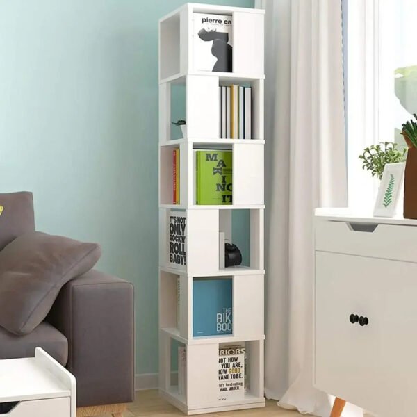 Rotating Bookshelf, Floor Rack Simple Bookcase Student Multi-Function Creative Bookshelf for Living Room
