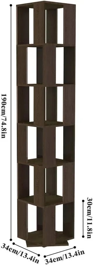 Rotating Bookshelf, Floor Rack Simple Bookcase Student Multi-Function Creative Bookshelf for Living Room