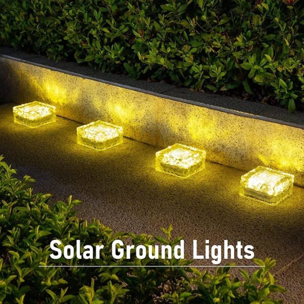 Solar Led Ice Cube Brick Lights Outdoor 1 LED Waterproof Stair Step Paver Lamp Yard Patio Lawn Garden Decoration Light