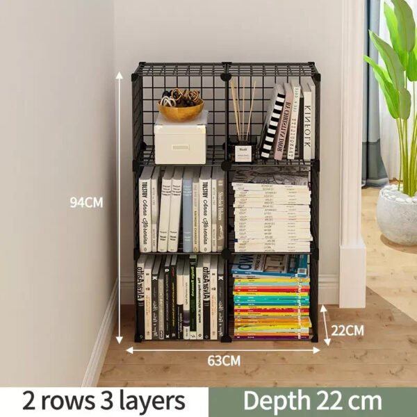 Stackable Wire Cubes Storage Organizer Bookcase DIY Wire C Grids Storage Shelves Cabinet Closet Metal Bookshelf for Home Office