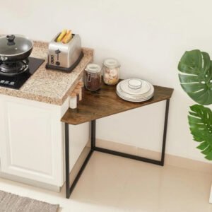 Tables for Living Room for Small Space Triangle Computer Steel Shelves with Metal Frame Corner Writing Desk