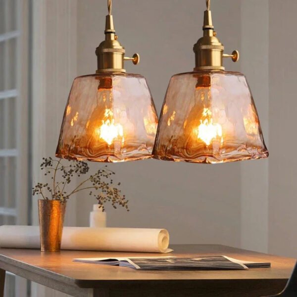 Vintage Glass Pendant Light Dining Room Kitchen Bedside Hanging Lamp For Living Room Bedroom Suspension Chandelier Pendant Lamps