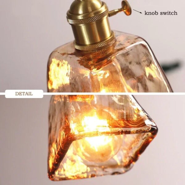 Vintage Glass Pendant Light Dining Room Kitchen Bedside Hanging Lamp For Living Room Bedroom Suspension Chandelier Pendant Lamps