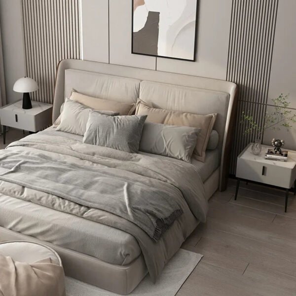 Wooden Bedside Table Modern Style Solid Color Bedroom Nightstand Living Room Side Cabinet End Table with Drawer