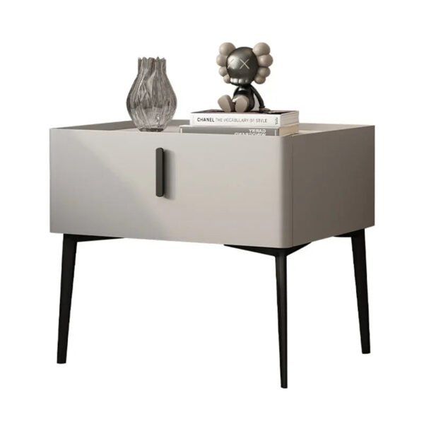 Wooden Bedside Table Modern Style Solid Color Bedroom Nightstand Living Room Side Cabinet End Table with Drawer