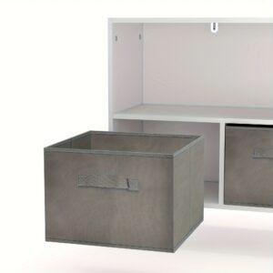 1pc Collapsible Fabric Drawer Bookcase - Stylish Book & Toy Storage Organizer - Space-Saving Design, White/Gray for Home or Kids Room