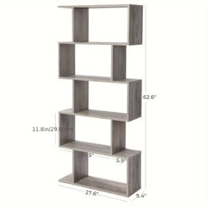 5-Tier Wooden Bookshelf Room Divider - Stylish Storage & Decorative Partition - Spacious Shelves for Bedroom, Office Organization