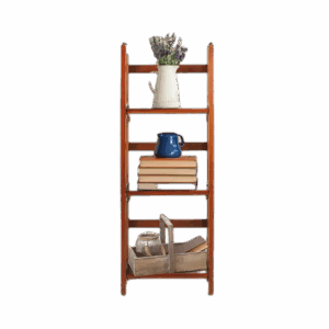 3 Shelf 14 Inch Folding Office Furniture Wood Bookcase, Mahogany Storage Organizer Bookshelf Home