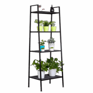 4 Tier Bookshelf Indoor Flower Pot Stand Modern Ladder Book Shelf Multifunction Bookcase Storage Rack Indoor Outdoor Organizer