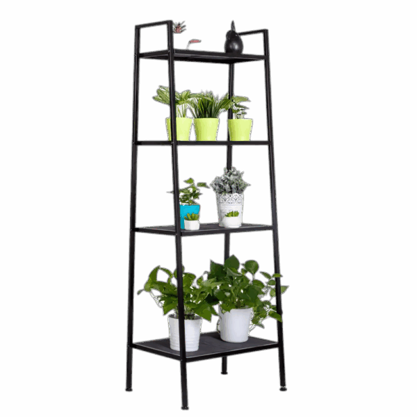 4 Tier Bookshelf Indoor Flower Pot Stand Modern Ladder Book Shelf Multifunction Bookcase Storage Rack Indoor Outdoor Organizer