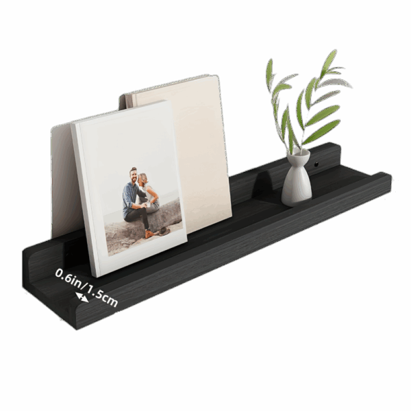 4pcs Floating Shelves, Shelves,  Wall Mounted Shelves for Home Decor and Storage, Modern Ledges for Living Room, Bedroom, Bathroom, Office Easy To Install, Convenient For Classification, Quick To Pick Up, Stable And Reliable (White/Black)23.6x4.3in