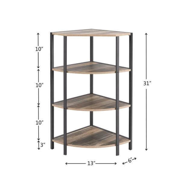 Corner Shelf Small Bookcase Modern Corner Bookshelf Bookcase  Corner Storage Rack Plant Stand for Living Room Home Office Kitchen Small Space (Color : Two-Tone  Size : 4-Tier)