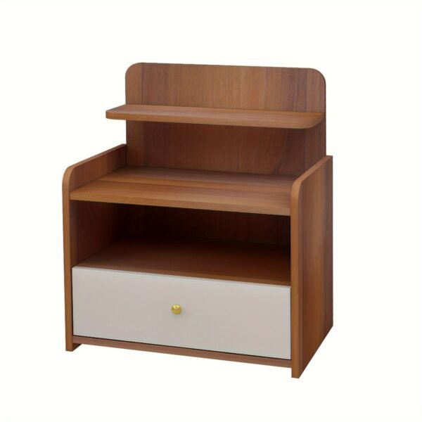 Nightstand , Bedside Table with Charging Station, Modern Night Stand,Wood Boho Side Table,Mid Century Small End Table with Drawer for Bedroom, Living Room