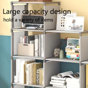 1pc Versatile 9-Layer Bookshelf - Modular Design, Space-Saving, Ideal for Living Room & Bedroom - Store Books, Clothes & More