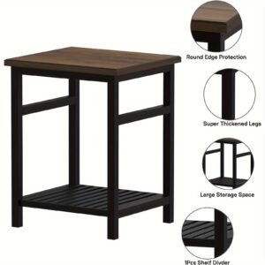 Bedside table, coffee table, bamboo nightstand, side table for bedroom, living room, lounge, space saving, easy to assemble