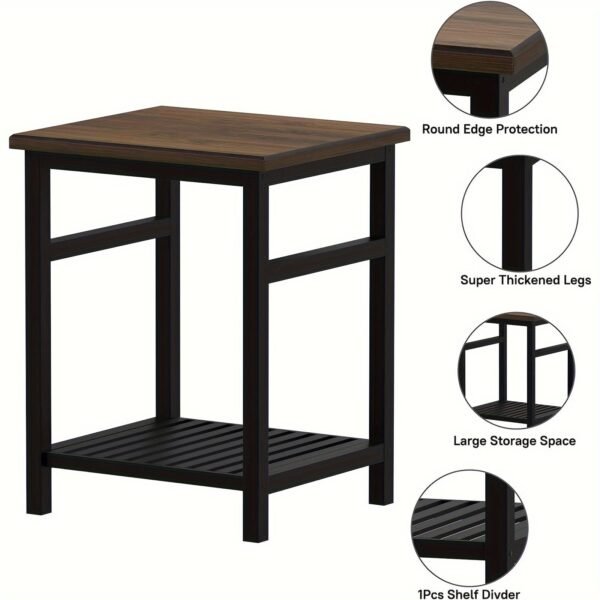 Bedside table, coffee table, bamboo nightstand, side table for bedroom, living room, lounge, space saving, easy to assemble
