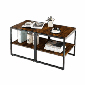 2pcs 2-Tier End Side Sofa Coffee Table, 20" Square Table For Living Room, Bedroom