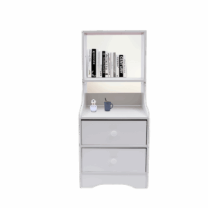 Bedside Table with Storage Shelf - Modern Tall Nightstand for Bedrooms and Living Rooms